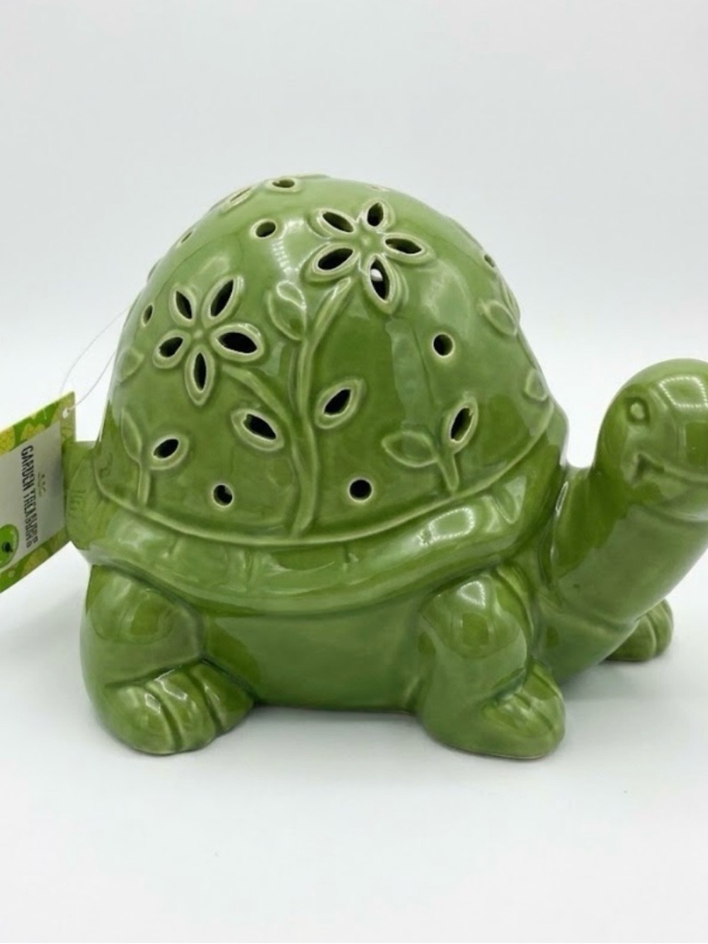 Green Ceramic Turtle Lantern - Unbranded